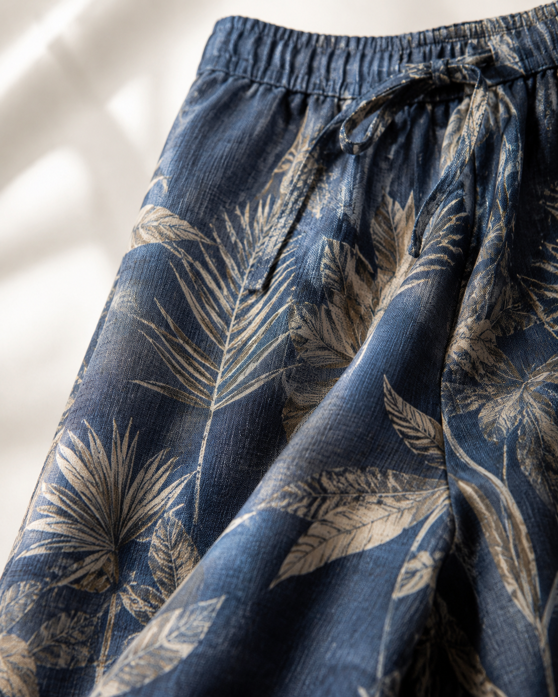 Vivia Botanical Trouser — Blue Detail