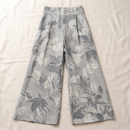 Vivia Botanical Trouser — Grey Flatlay