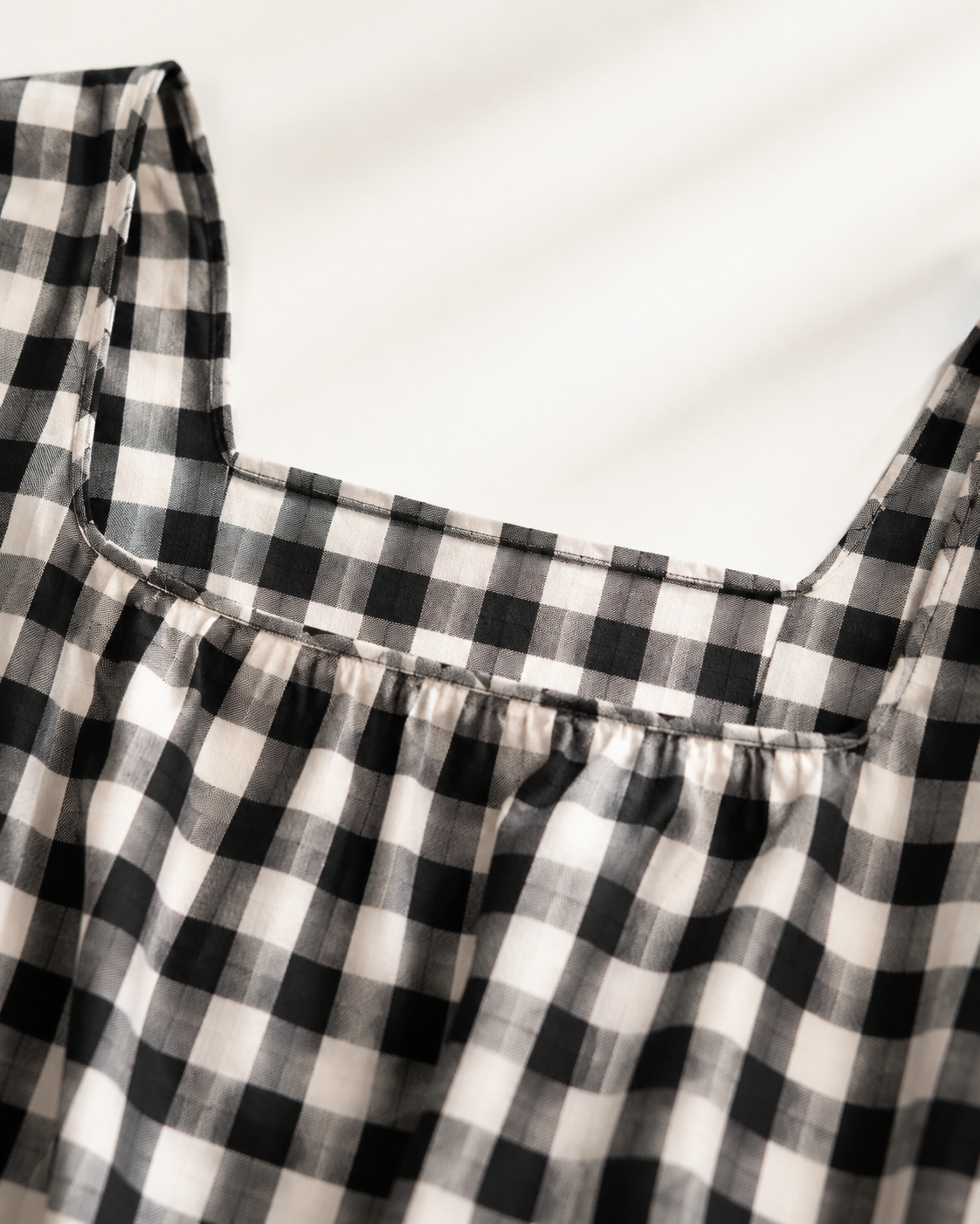 Vivia Gingham Maxi — Black Detail