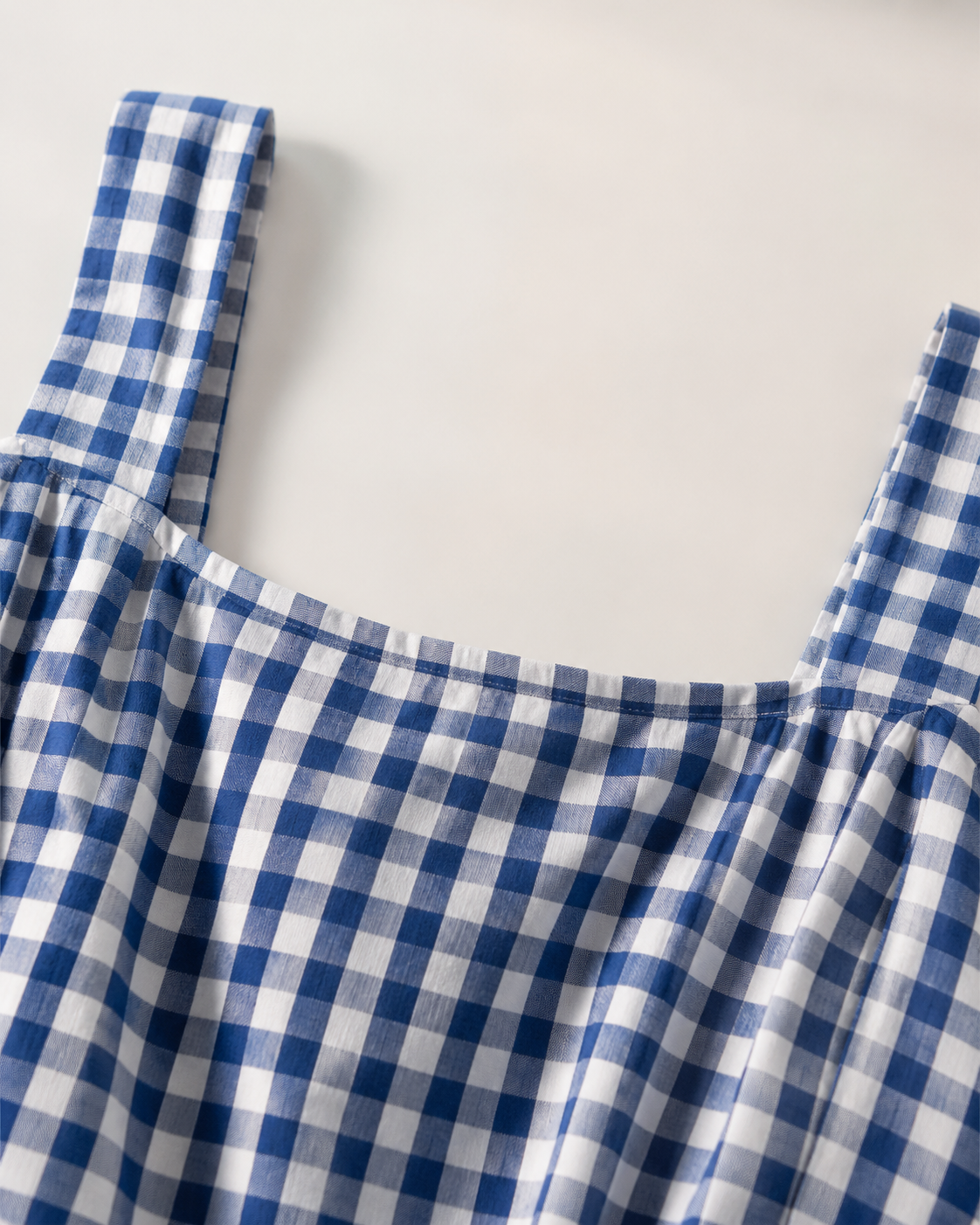 Vivia Gingham Maxi — Blue Detail