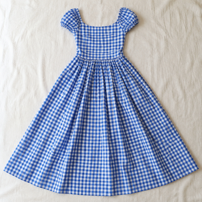 Vivia Gingham Maxi — Blue Flatlay