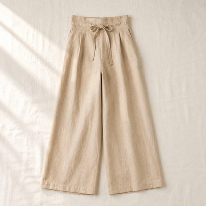 Vivia Linen Trouser — flatlay
