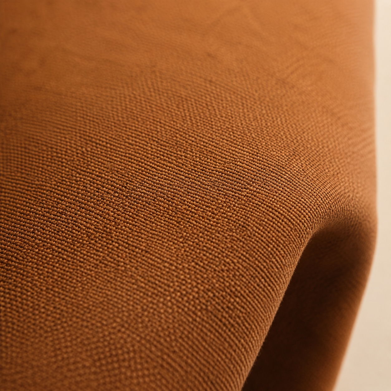 Vivia Tailored Trouser — caramel brown fabric texture close-up
